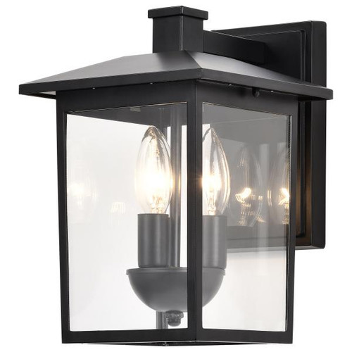 NUVO Lighting NUV-60-5934 Jamesport Collection Outdoor 11 inch Wall Lantern - Matte Black with Clear Glass