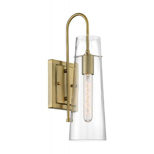 NUVO Lighting NUV-60-6859 Alondra - 1 Light - Wall Sconce Fixture - Vintage Brass Finish with Clear Glass