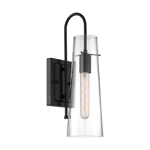 NUVO Lighting NUV-60-6879 Alondra - 1 Light - Wall Sconce Fixture - Black Finish with Clear Glass