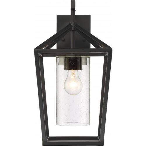 NUVO Lighting NUV-60-6593 Hopewell - 1 Light - Large Lantern - Matte Black Finish with Clear Seeded Glass