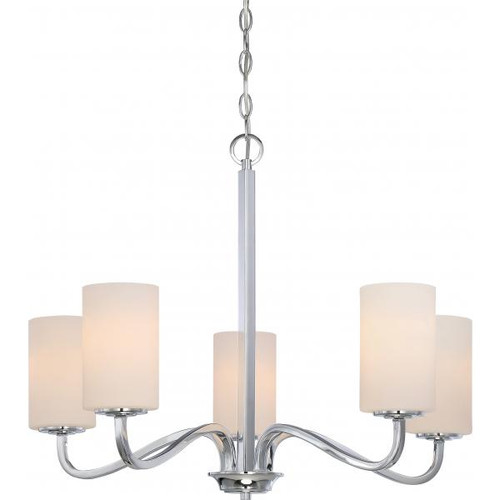 NUVO Lighting NUV-60-5805 Willow - 5 Light - Hanging Fixture with White Glass