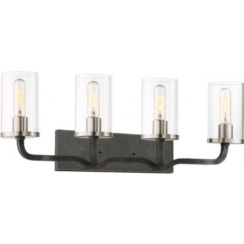 NUVO Lighting NUV-60-6129 Sherwood - 4 Light - Vanity - 32 in. - Iron Black with Brushed Nickel Accents