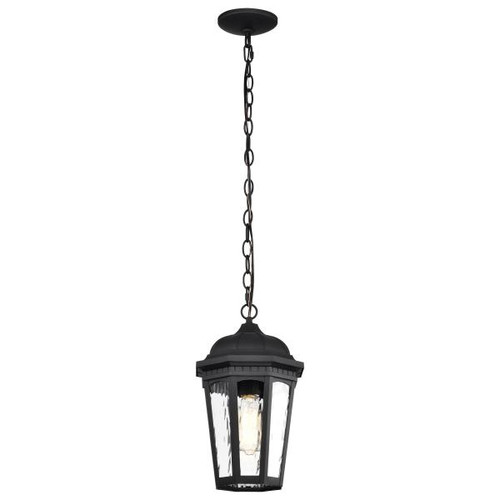 NUVO Lighting NUV-60-5944 East River Collection Outdoor 14.5 inch Hanging Light - Matte Black Finish with Clear Water Glass