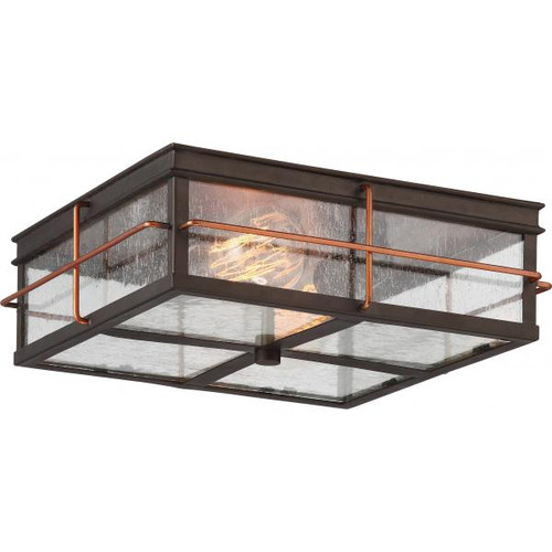 NUVO Lighting NUV-60-5834 Howell - 2 Light - Outdoor Flush Fixture with 60W Vintage Lamps Included - Bronze with Copper Accents Finish