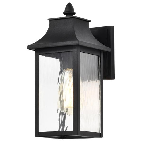 NUVO Lighting NUV-60-5997 Austen Collection Outdoor 13 inch Small Wall Light - Matte Black Finish with Clear Water Glass