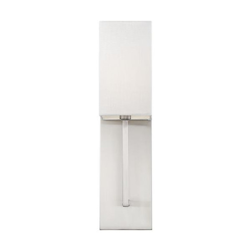 NUVO Lighting NUV-60-6691 Vesey - 1 Light - Wall Sconce - Brushed Nickel Finish with White Linen Shade