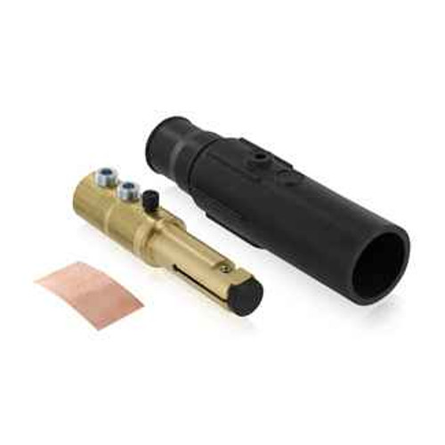 Leviton 17D24-E 17 Series Female Complete Plug, Detachable, Cam-Type Connector, Industrial Grade, Double Set Screw, Taper Nose, Cable Range- 350-500MCM, 690 Amp - Black