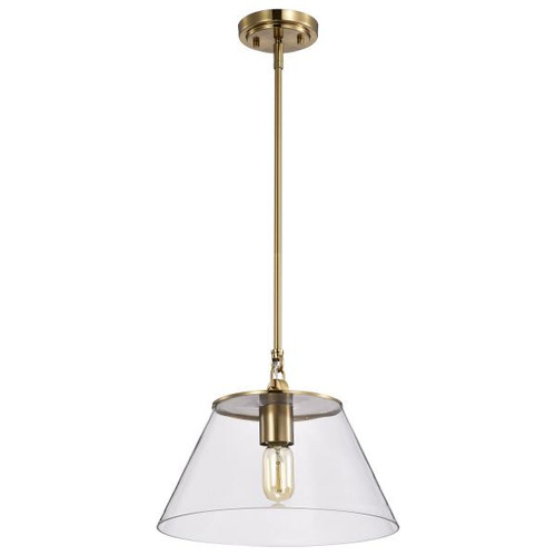 NUVO Lighting NUV-60-7413 Dover - 1 Light - Medium Pendant - Vintage Brass with Clear Glass