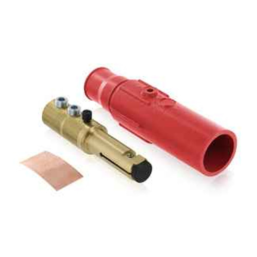 Leviton 17D22-R Male Plug, Contact & Insulator, Cam-Type, Detachable, Double Set Screw Termination, 350-500MCM, 690 Amp Max, 17 Series Taper Nose - RED