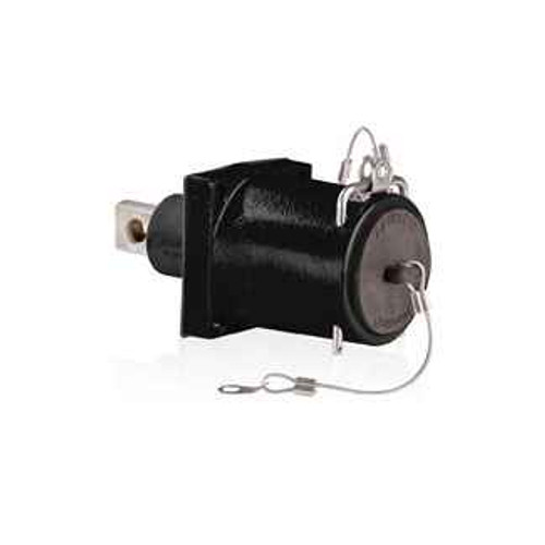 Leviton 49FR1-CE Rhino-Hide 49 Series Single Pole Female Receptacle (Color Coded Metal Housing, Contact, & Dust Cap), Single Hole Bus Bar, Industrial Grade, 313MCM-777MCM Cable, 1000 Volt, 1135 Amp Max - BLACK