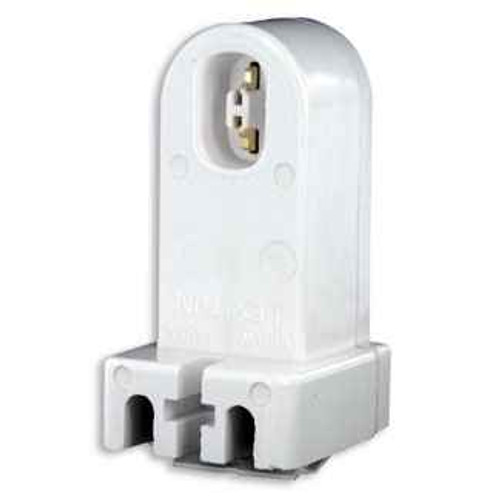 Leviton 493 Fluorescent lampholder, pedestal base, stationary end, high output; 660W-600V; recessed double conact.