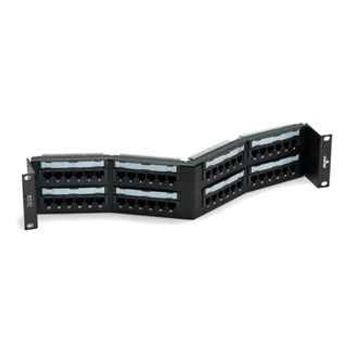 Leviton 5W597-U48 Cat 5e Universal Recessed-Angled Patch Panel, 48-port, 2RU