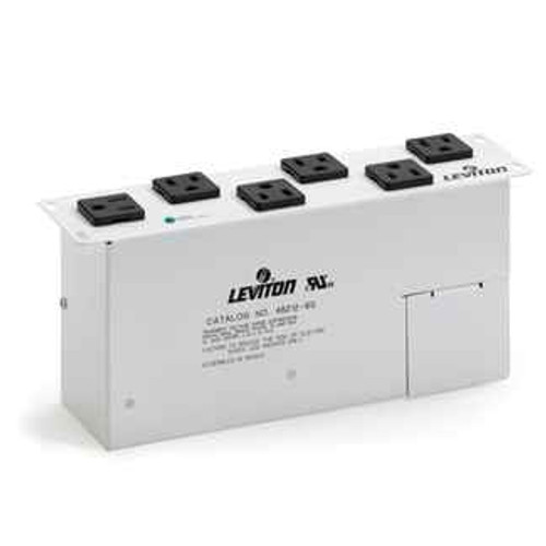Leviton 48212-6S AC Power Surge Module with 6 NEMA Receptacles for Input: 120VAC, 50/60Hz max current 15amp ul vpr: l-n/l-g/n-g: 600vp