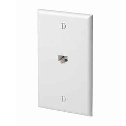 Leviton 5EA20-S1I QuickPlate Wallplate, 1 Data Port (Cat 5e, T568A Wiring), Ivory