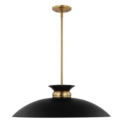 NUVO Lighting NUV-60-7462 Perkins - 1 Light - Large Pendant - Matte Black with Burnished Brass