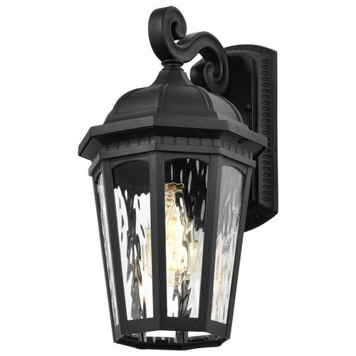 NUVO Lighting NUV-60-5946 East River Collection Outdoor 16 inch Large Wall Light - Matte Black Finish with Clear Water Glass