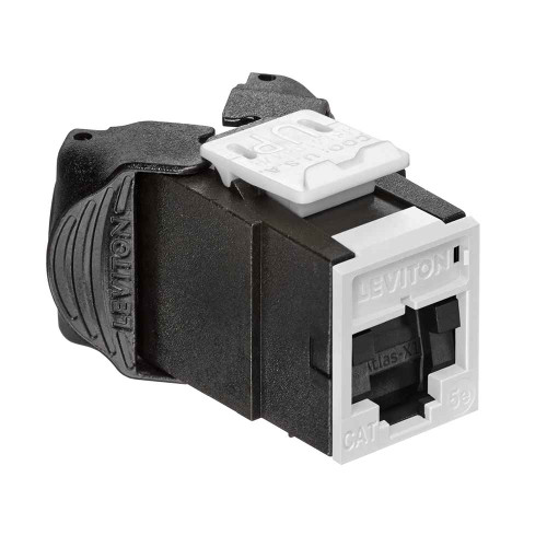 Leviton 5EUJK-SW5 Atlas-X1 Cat 5e UTP QuickPort Jack with Shutters, White