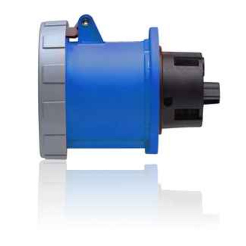 Leviton 560R9W 60 Amp, 120/208 Volt 3-Phase WYE, 4P, 5W, North American Pin & Sleeve Receptacle, Industrial Grade, IP67, Watertight - BLUE