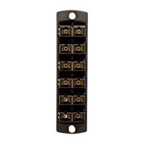 Leviton 5F100-2EC SDX Precision Molded Plate (BLACK), 50/125um Multimode OM2, Duplex SC, 12 fibers, Zirconia Ceramic Sleeve