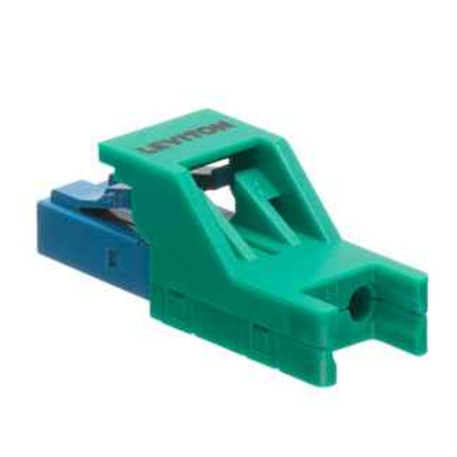 Leviton 4999K-VLC Secure Keyed LC Anaerobic Adhesive Duplex Connector, Keyed Color is Green, use with Multimode or Single-mode fiber type applications.