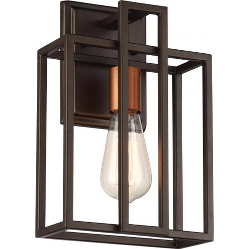 NUVO Lighting NUV-60-5851 Lake - 1 Light - Wall Sconce - Forest Bronze with Copper Accents Finish