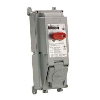 Leviton EDSR-23 30 Amp Non-Fused PowerSwitch Safety Disconnect Switch with Locking Receptacle Bracket, Rated IP54 & IP66.