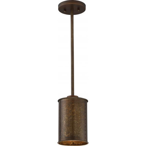 NUVO Lighting NUV-60-5892 Kettle - 1 Light - Mini Pendant with 60W Vintage Lamp Included - Weathered Brass Finish