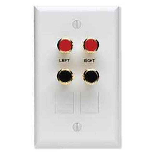 Leviton AEMRK Multi-Room Install Wallplate, two gold-plated spring clips, two QuickPort openings