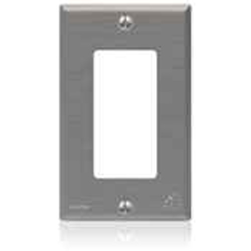 Leviton 84401-A40 Antimicrobial Treated Stainless Steel 1-Gang Decora Wallplate