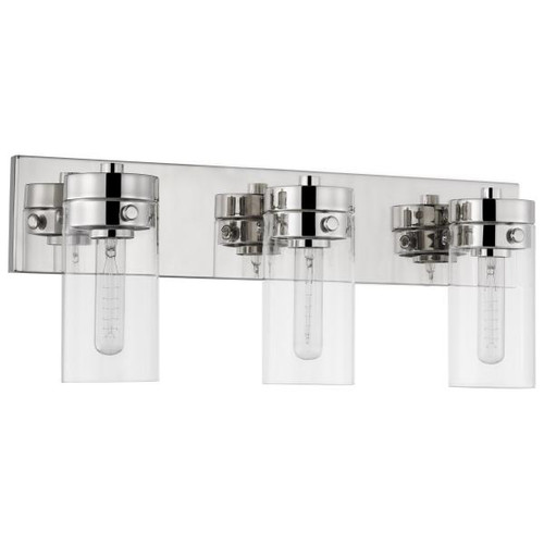 NUVO Lighting NUV-60-7633 Intersection - 3 Light - Vanity - Polished Nickel with Clear Glass