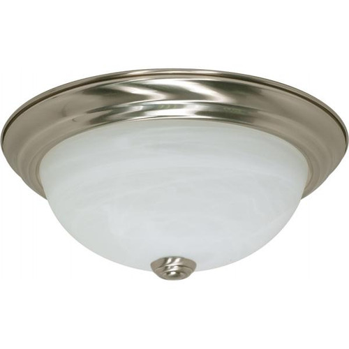 NUVO Lighting NUV-60-6000 2 Light - 11 in. - Flush Mount - Alabaster Glass - Color retail packaging