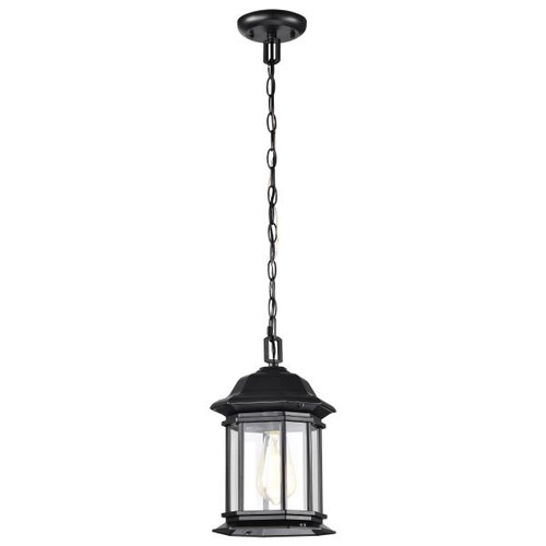NUVO Lighting NUV-60-6117 Hopkins Collection Outdoor 12 inch Hanging Lantern - Matte Black Finish with Clear Glass