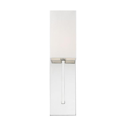 NUVO Lighting NUV-60-6693 Vesey - 1 Light - Wall Sconce - Polished Nickel Finish with White Linen Shade