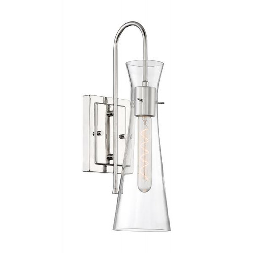 NUVO Lighting NUV-60-6867 Bahari - 1 Light - Wall Sconce Fixture - Polished Nickel Finish with Clear Glass