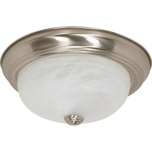 NUVO Lighting NUV-60-6001 2 Light - 13 in. - Flush Mount - Alabaster Glass - Color retail packaging