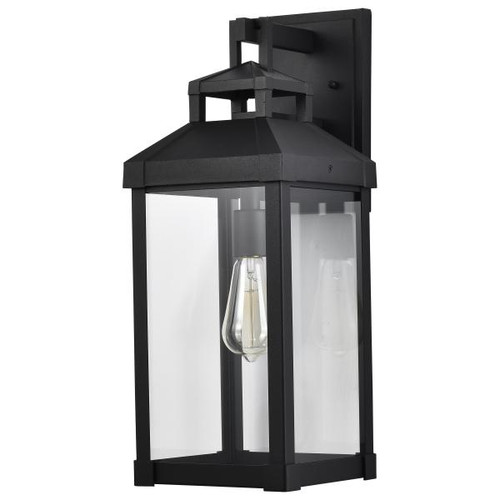 NUVO Lighting NUV-60-7372 Corning - 1 Light Large Wall Lantern - Matte Black with Clear Glass