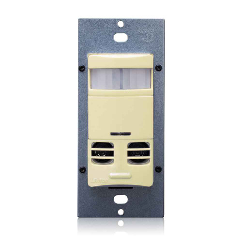 Leviton OSSMT-M3I Multi-Tech wall box occupancy sensor w/neutral wire lighting control, 347V, 60Hz, CEC Title 24 Compliant, 30s-30m Time Delay, Ambient Light Override, Self Adjusting, Field Configurable, Ivory, NAFTA Compliant.