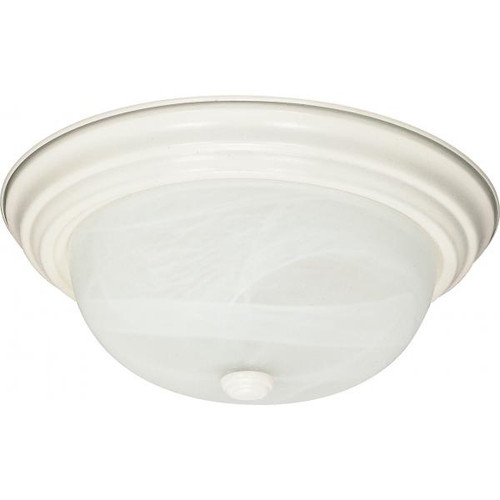 NUVO Lighting NUV-60-6004 2 Light - 11 in. - Flush Mount - Alabaster Glass - Color retail packaging