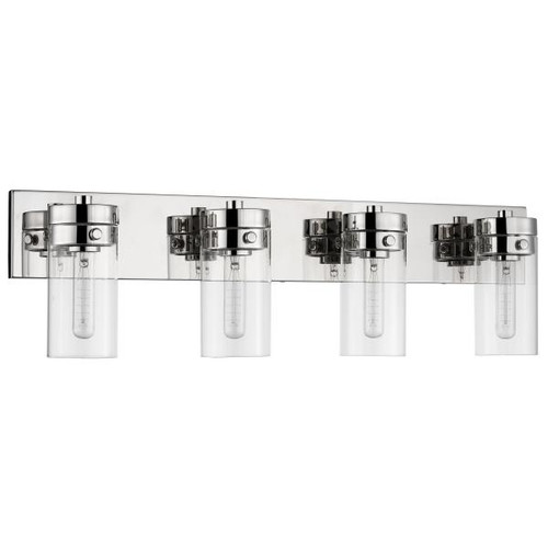 NUVO Lighting NUV-60-7634 Intersection - 4 Light - Vanity - Polished Nickel with Clear Glass