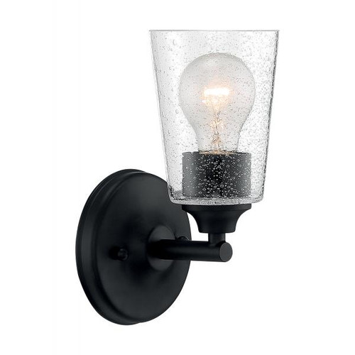 NUVO Lighting NUV-60-7281 Bransel - 1 Light - Vanity Fixture - Matte Black Finish with Clear Seeded Glass