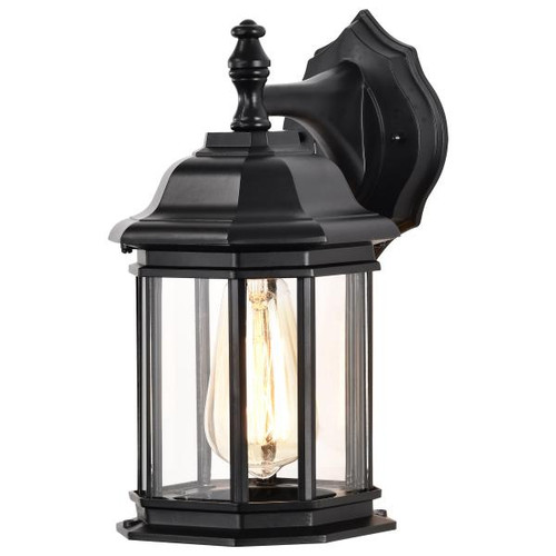 NUVO Lighting NUV-60-6119 Hopkins Outdoor Collection 12 inch Small Wall Light - Matte Black Finish with Clear Glass