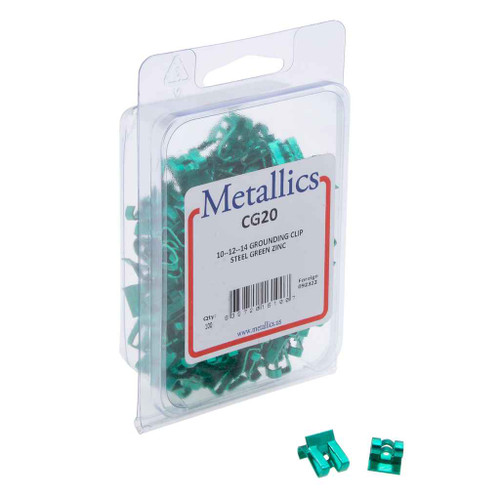 Metallics CG20 Ground Clip size 10/12/14 Green Steel Zinc (Clam 100)