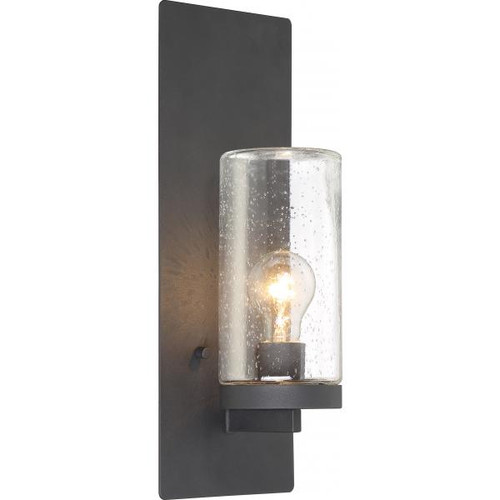 NUVO Lighting NUV-60-6578 Indie - 1 Light - Large Wall Sconce - Textured Black Finish with Clear Seeded Glass