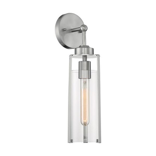 NUVO Lighting NUV-60-7141 Marina - 1 Light - Wall Sconce Fixture - Brushed Nickel Finish with Clear Glass