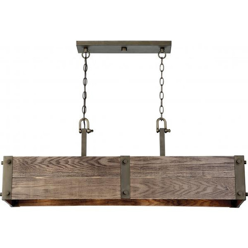 NUVO Lighting NUV-60-6424 Winchester - 4 Light - Island Pendant with Aged Wood