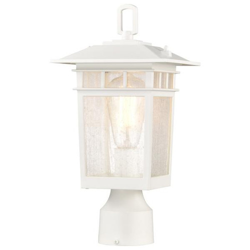 NUVO Lighting NUV-60-5954 Cove Neck Collection Outdoor Medium 14 inch Post Light Pole Lantern - White Finish with Clear Seeded Glass