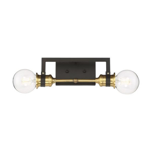 NUVO Lighting NUV-60-6972 Intention - 2 Light - Vanity - Warm Brass and Black Finish