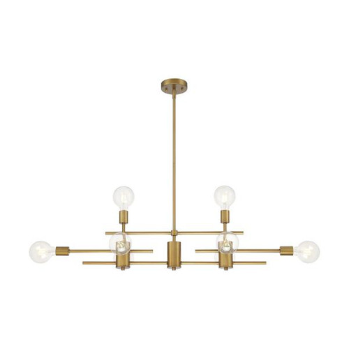 NUVO Lighting NUV-60-6872 Delphi - 8 Light - Island Pendant Fixture - Aged Gold Finish