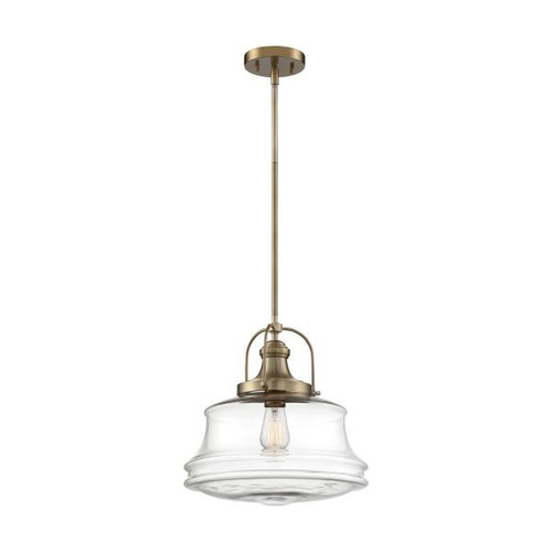NUVO Lighting NUV-60-6757 Basel - 1 Light - Pendant Fixture - Burnished Brass Finish with Clear Glass