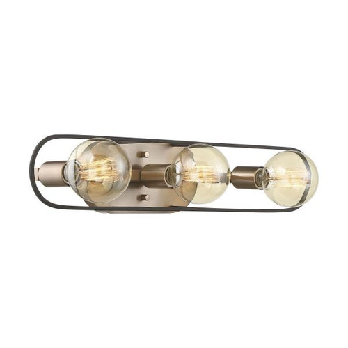 NUVO Lighting NUV-60-6653 Chassis - 3 Light - Vanity - Copper Brushed Brass Finish with Matte Black Frame